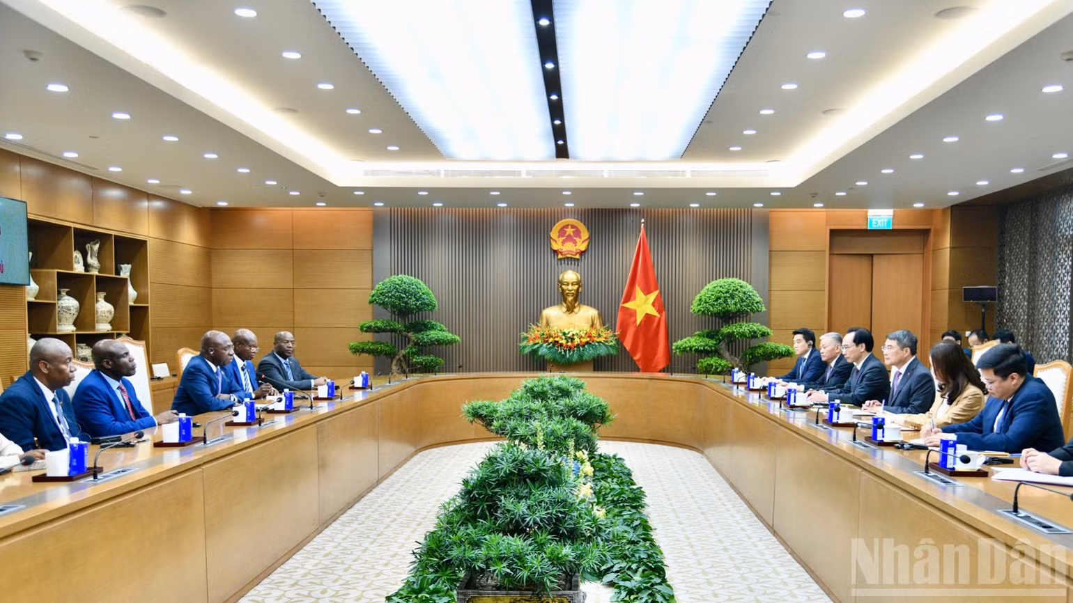 Quang cảnh buổi tiếp. (Ảnh: Thanh Giang)