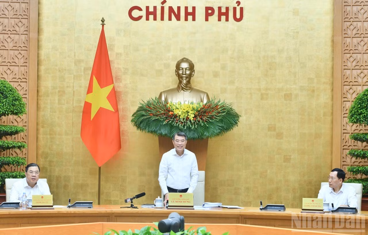 Thủ tướng Chính phủ Lê Minh Hưng chủ trì Phiên họp Chính phủ thường kỳ tháng 5. (Ảnh: THANH GIANG)