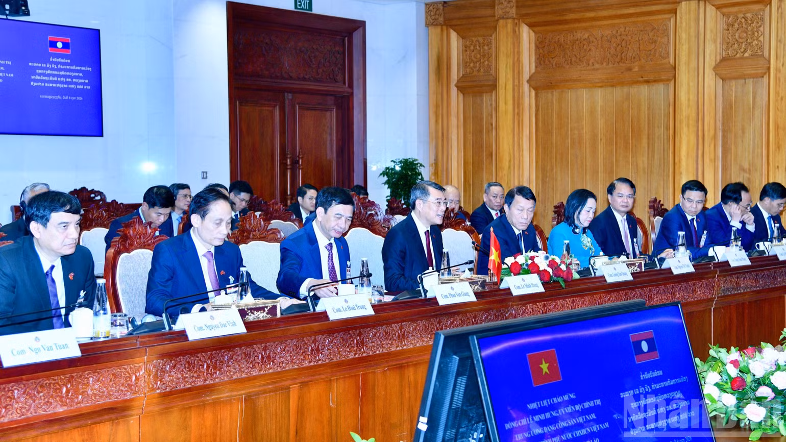 Thủ tướng Chính phủ Lê Minh Hưng phát biểu ý kiến tại buổi hội kiến. (Ảnh: THANH GIANG)