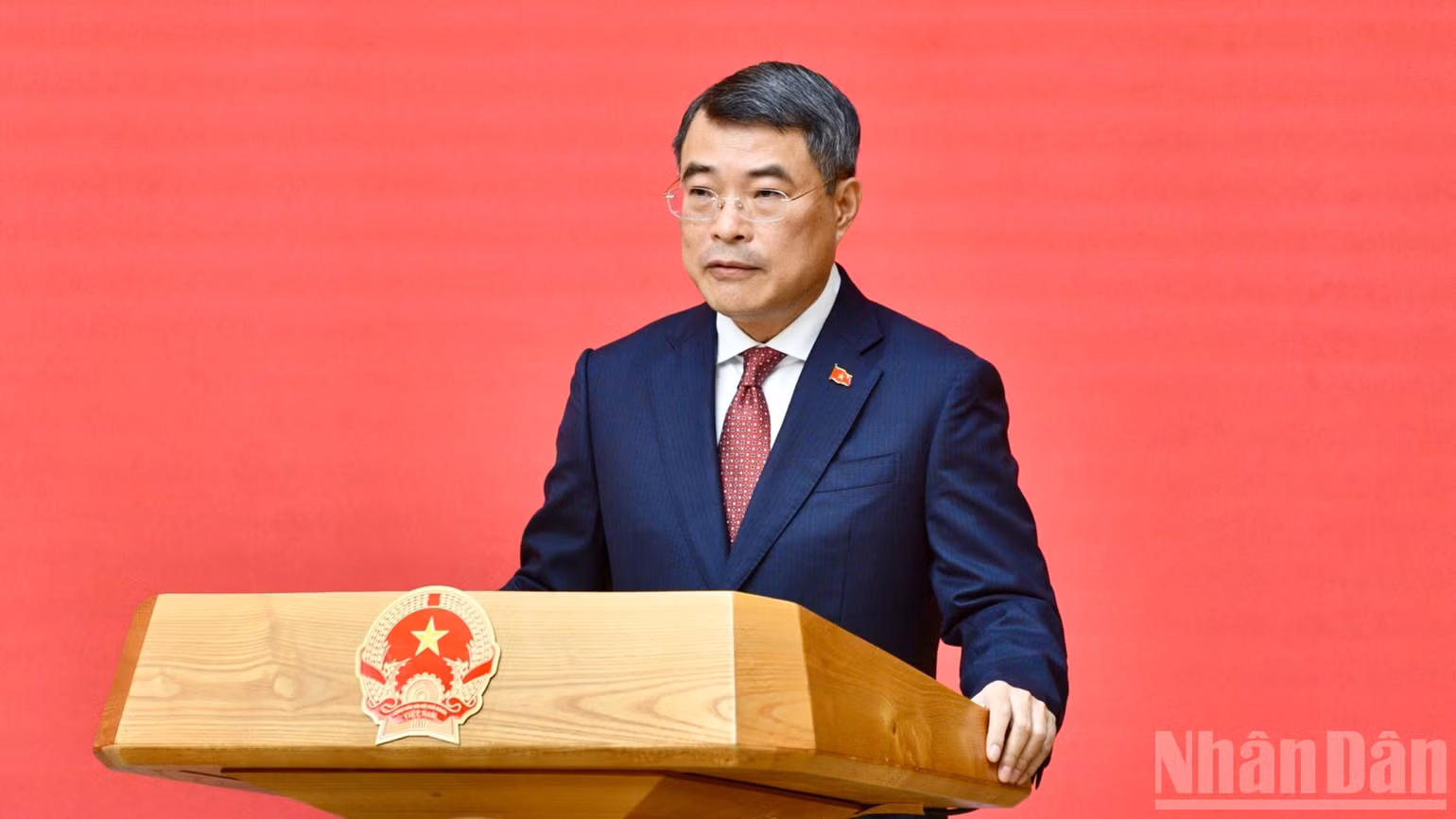 Bí thư Đảng ủy Chính phủ, Thủ tướng Chính phủ Lê Minh Hưng phát biểu ý kiến tại buổi lễ. (Ảnh: Thanh Giang)