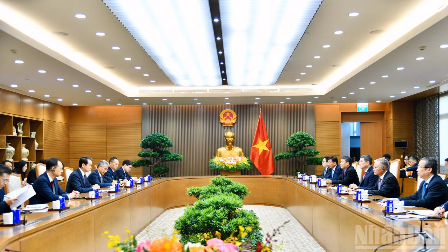 Quang cảnh buổi tiếp. (Ảnh: THANH GIANG)