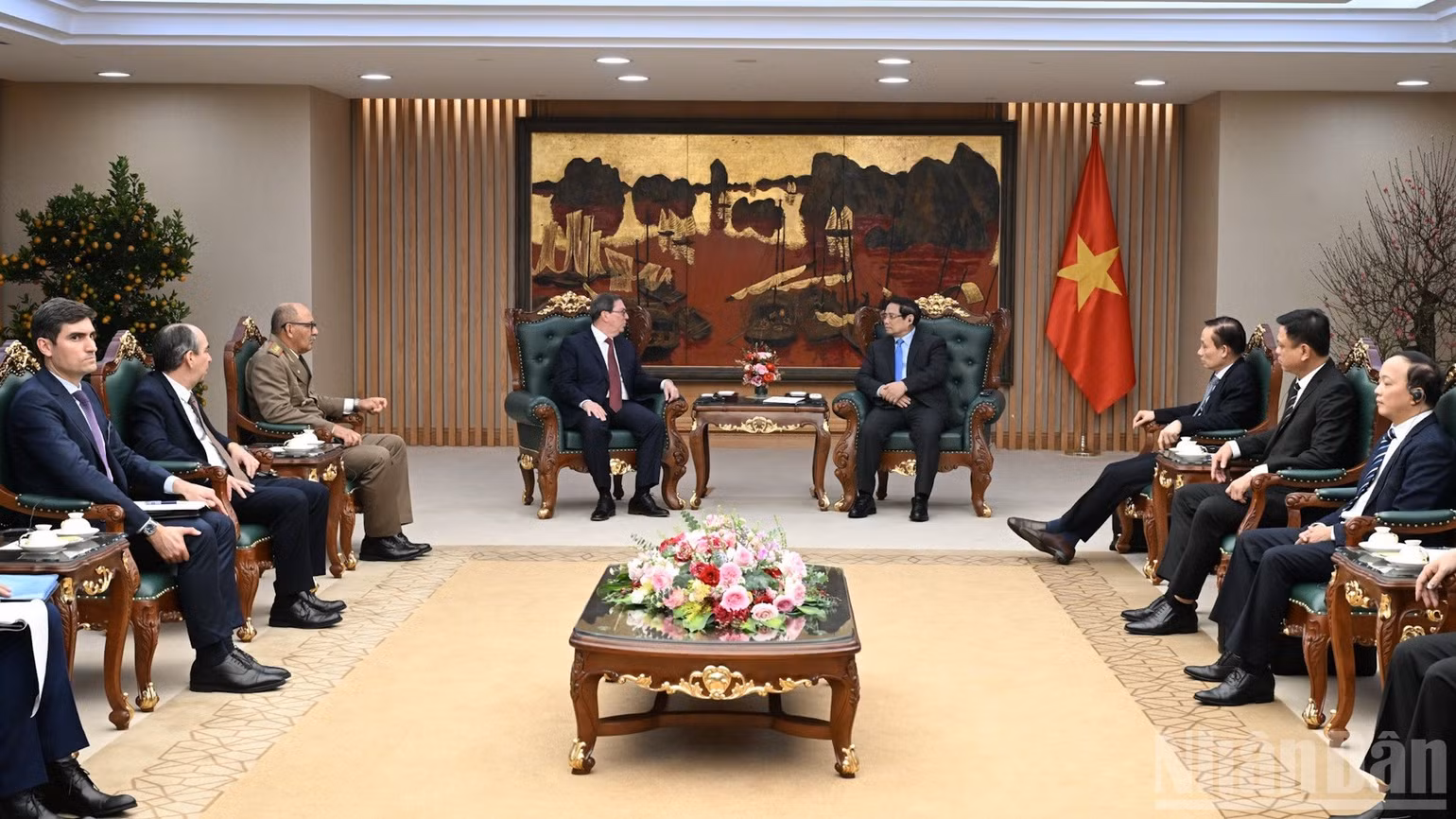 Quang cảnh buổi tiếp. (Ảnh: TRẦN HẢI)