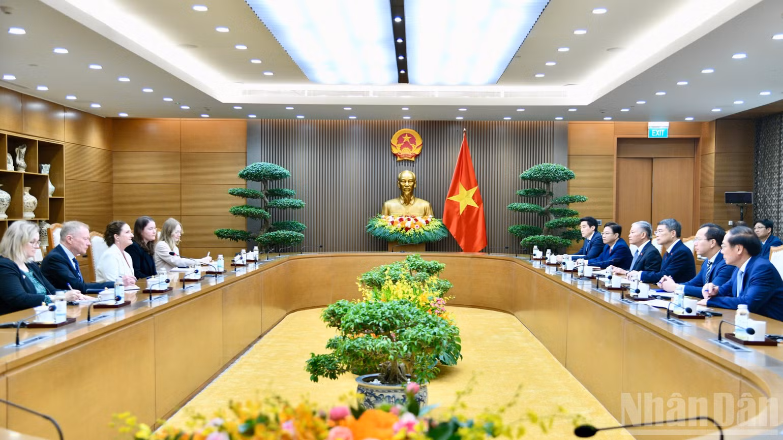 Quang cảnh buổi tiếp. (Ảnh: Thanh Giang)