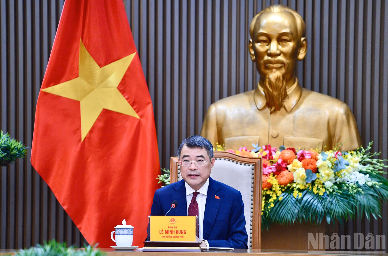 Thủ tướng Lê Minh Hưng mong muốn hai bên mở rộng hơn nữa hợp tác khoa học công nghệ, giáo dục, đào tạo nhân lực chất lượng cao, y tế, nhất là y dược học cổ truyền; đẩy mạnh hợp tác văn hóa, du lịch. (Ảnh: Thanh Giang)