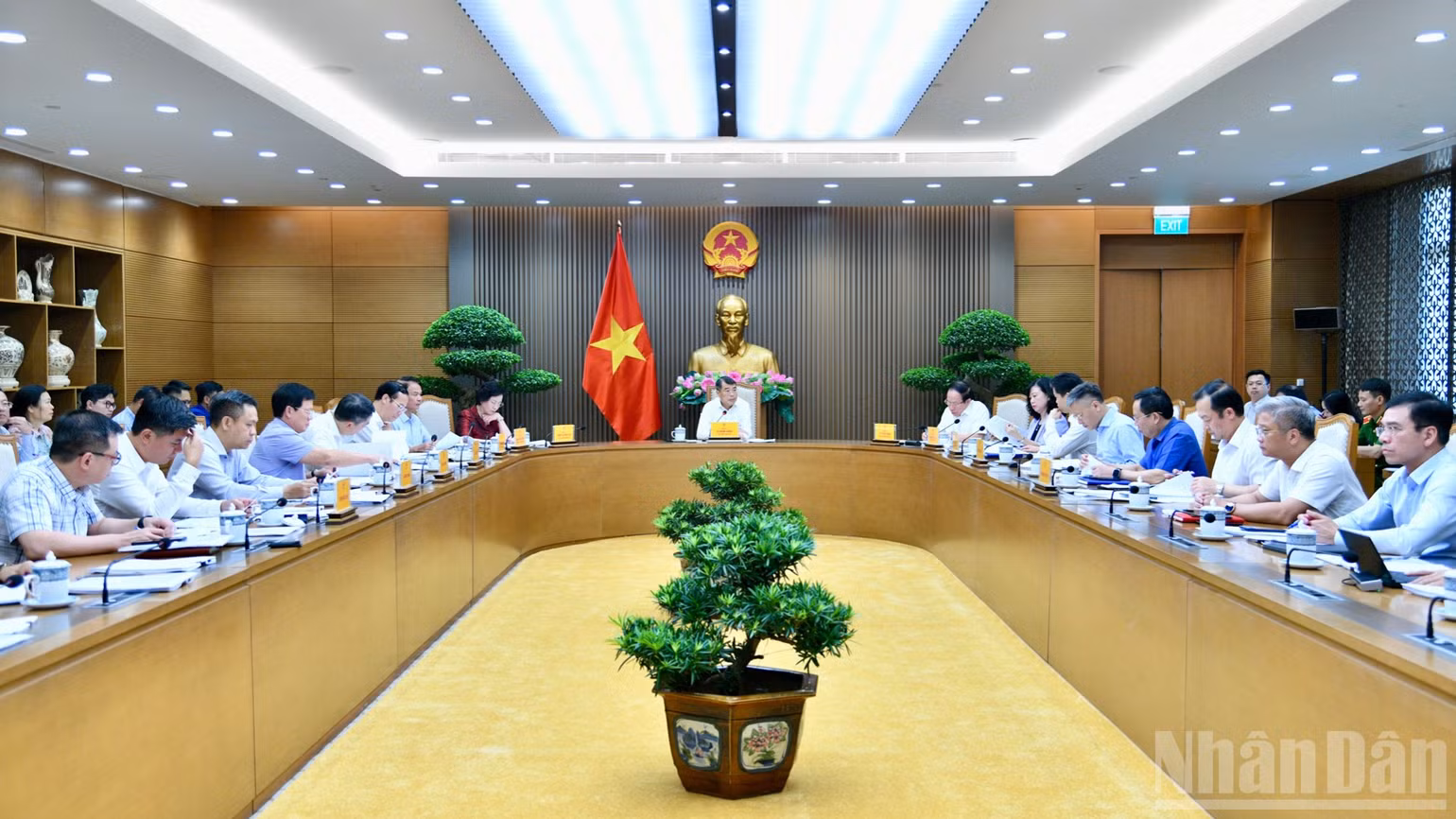 Quang cảnh cuộc làm việc. (Ảnh: THANH GIANG)