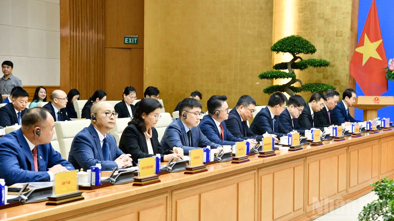 Đại diện lãnh đạo các doanh nghiệp lớn của Trung Quốc đang đầu tư tại Việt Nam tham dự cuộc gặp gỡ. (Ảnh: THANH GIANG)