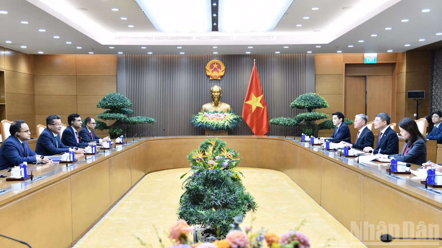 Quang cảnh buổi tiếp. (Ảnh: THANH GIANG)