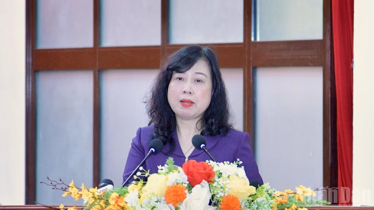 Bộ trưởng Y tế Đào Hồng Lan trả lời các kiến nghị của cử tri thành phố Cần Thơ liên quan lĩnh vực y tế. (Ảnh THANH GIANG)
