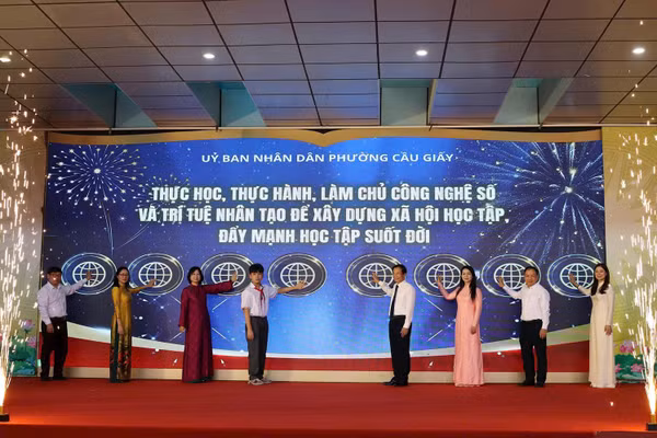 Lễ phát động hưởng ứng Tuần lễ học tập suốt đời năm 2026 tại phường Cầu Giấy.