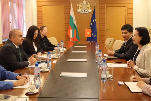 Quang cảnh buổi làm việc. (Ảnh: Đại sứ quán Việt Nam tại Bulgaria cung cấp)