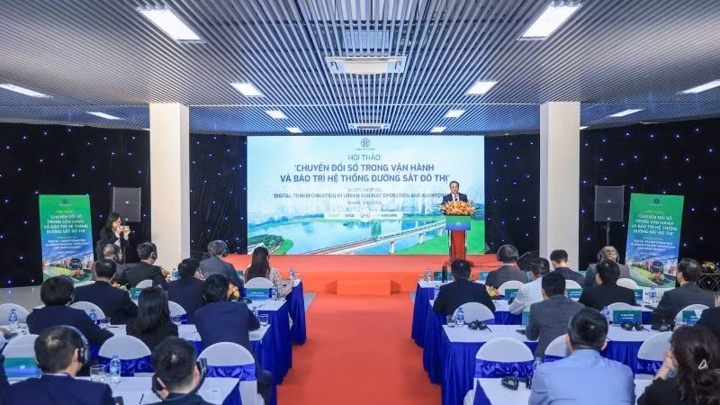 Quang cảnh hội thảo về công nghệ số cho hạ tầng đường sắt đô thị.