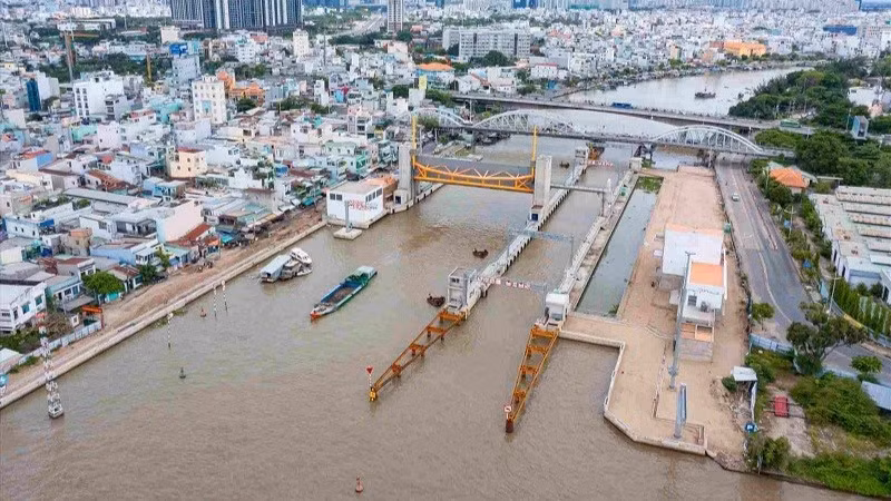 Một trong các cống ngăn triều thuộc Dự án giải quyết ngập do triều khu vực Thành phố Hồ Chí Minh có xét đến yếu tố biến đổi khí hậu (giai đoạn 1)