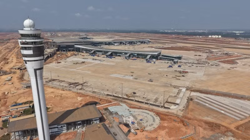 Sân bay Long Thành đang trong giai đoạn thi công. (Ảnh: THIÊN VƯƠNG)