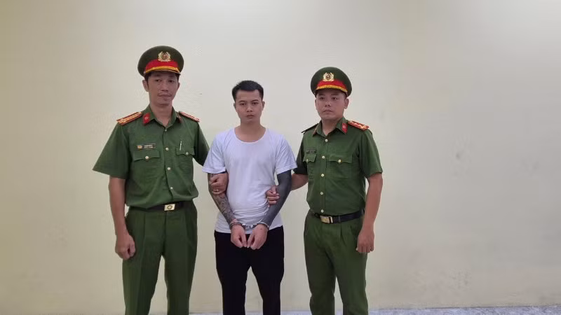 Bị can Lê Anh Điệp tại cơ quan chức năng. (Ảnh: Công an cung cấp)