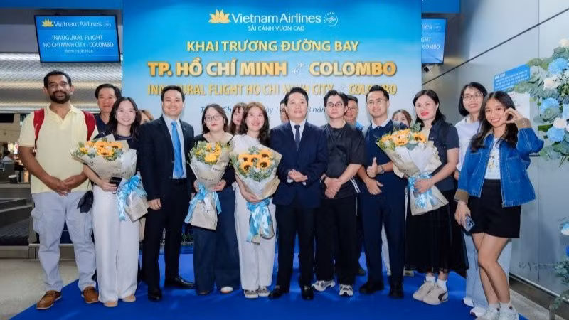 Hãng Vietnam Airlines đã chính thức khai thác đường bay thẳng giữa Thành phố Hồ Chí Minh và Colombo (Sri Lanka). (Ảnh: TRUNG PHONG)