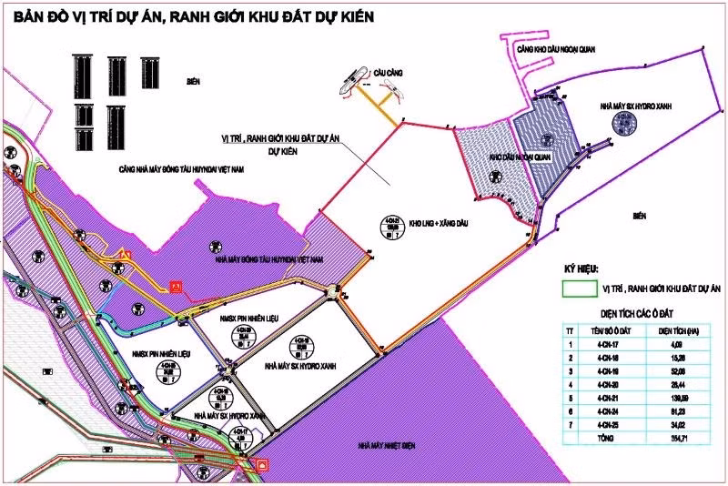 Sơ đồ vị trí dự án tại Khu kinh tế Vân Phong.