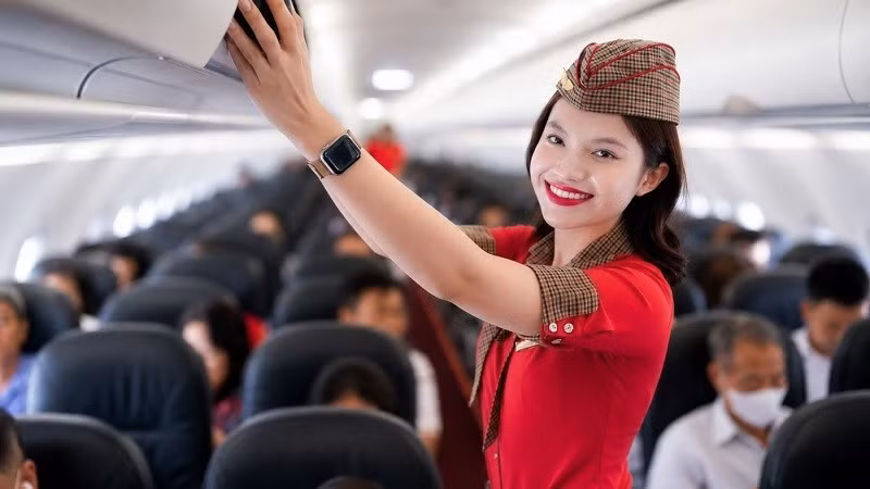 Tiếp viên hàng không Vietjet.