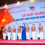 Lễ xuất quân Đoàn thể thao Việt Nam tham dự ASIAD 20 tại Nhật Bản.