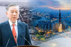 Tổng Bí thư, Chủ tịch nước Tô Lâm phát biểu tại Lễ kỷ niệm 50 năm Ngày thành phố Sài Gòn-Gia Định mang tên Chủ tịch Hồ Chí Minh. (Ảnh: Thống Nhất/TTXVN)