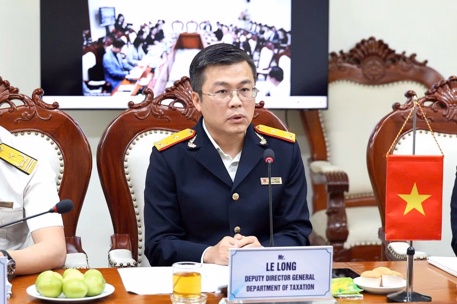 Phó Cục trưởng Cục Thuế Lê Long phát biểu khai mạc hội thảo
