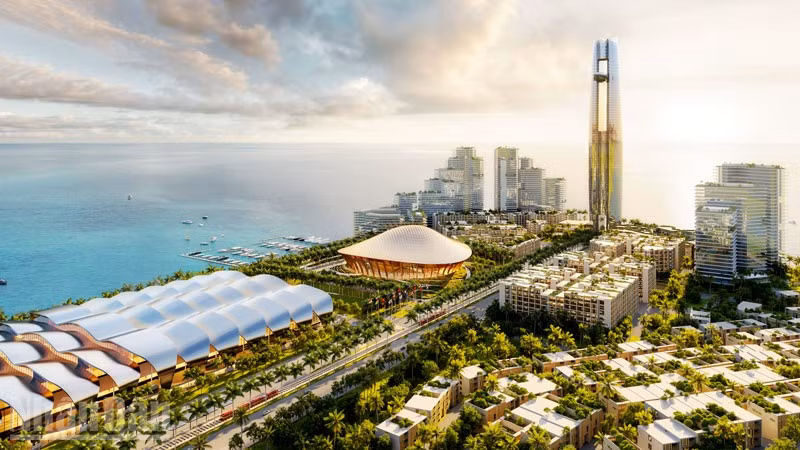 Phối cảnh Khu tổ hợp đa chức năng phục vụ Tuần lễ cấp cao APEC 2027.
