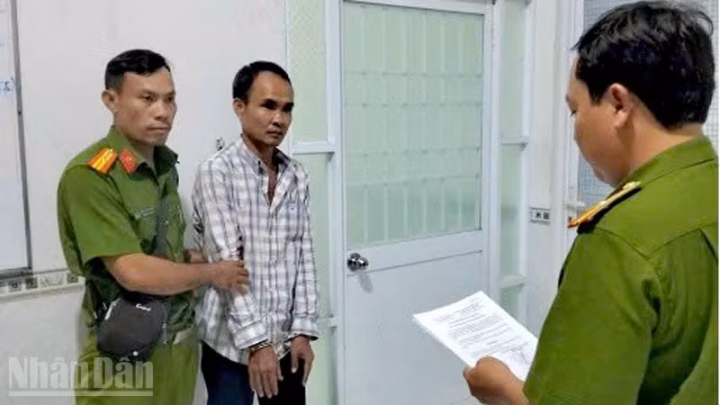 Bị can Huỳnh Thanh Phong. (Ảnh: Cổng TTĐT Công an An Giang)