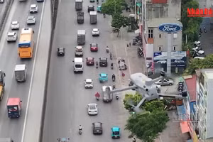 [Video] UAV hỗ trợ xử lý vi phạm, ùn tắc giao thông tại Hà Nội