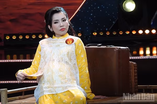 Thí sinh Huỳnh Kim Tho có số điểm cao nhất trong đêm Chung kết 3. (Ảnh: LINH BẢO)
