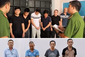 Các đối tượng bị bắt giữ. (Ảnh: Công an Nghệ An)