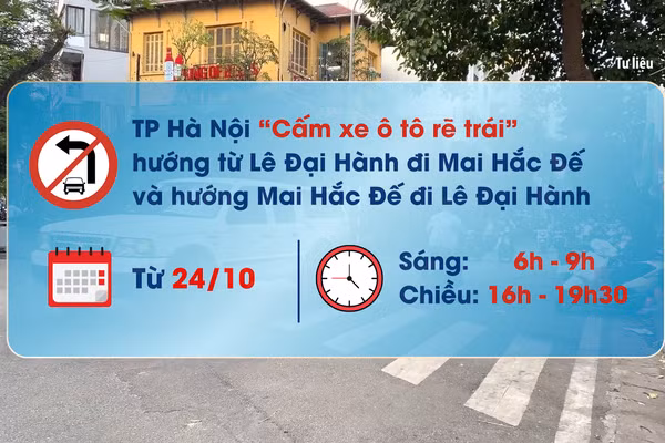[Video] Hà Nội cấm ô tô rẽ trái tại nút giao Lê Đại Hành - Mai Hắc Đế giờ cao điểm