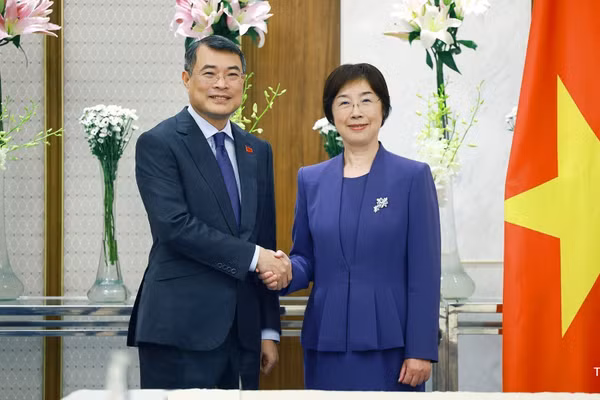 Thủ tướng Lê Minh Hưng tiếp bà Trâu Gia Di, Chủ tịch Ngân hàng Đầu tư cơ sở hạ tầng châu Á (AIIB). (Ảnh: TTXVN)