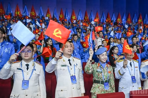 Đại biểu dự Đại hội Hội Liên hiệp Thanh niên Việt Nam lần thứ IX. (Ảnh: DUY LINH)