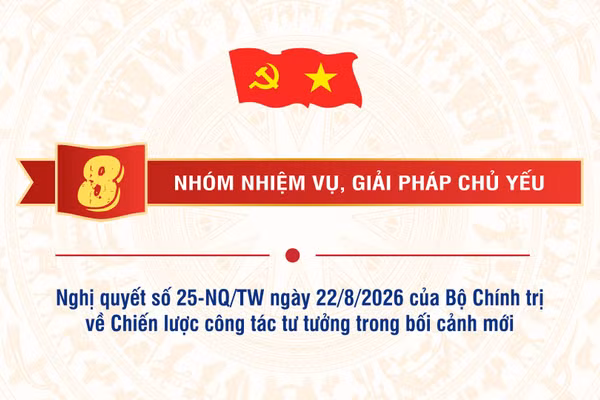 [Infographic] 8 nhóm nhiệm vụ, giải pháp chủ yếu trong Chiến lược công tác tư tưởng trong bối cảnh mới