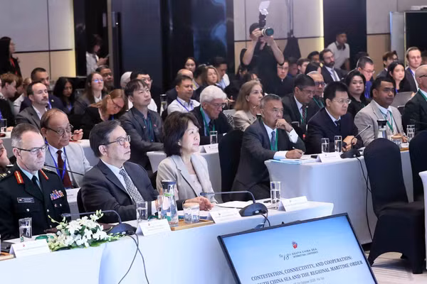 Các đại biểu tham dự Hội thảo khoa học quốc tế về Biển Đông lần thứ 18, tại Hà Nội, ngày 7/10/2026. (Ảnh: TTXVN)