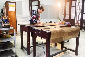 Phòng vẽ của thầy Đỗ Kỳ Huy. Ảnh: NVCC