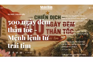 Giao diện của Tri thức chuyên sâu “Chiến dịch 500 ngày đêm thần tốc - Mệnh lệnh từ trái tim” trên Báo Nhân Dân.