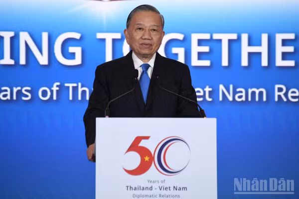 Tổng Bí thư, Chủ tịch nước Tô Lâm phát biểu tại Diễn đàn Doanh nghiệp Việt Nam-Thái Lan. (Ảnh: XUÂN SƠN)
