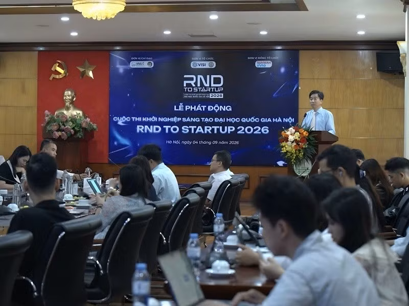 Lễ phát động Cuộc thi Khởi nghiệp Sáng tạo Đại học Quốc gia Hà Nội-“RND to Startup 2026”. (Ảnh: BTC)