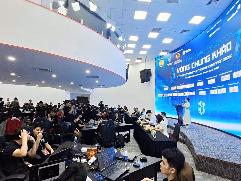 Vòng Chung khảo Cuộc thi “Sinh viên An ninh mạng 2026”. (Ảnh QUANG HUY)