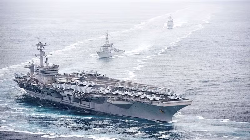 Mỹ điều nhóm tàu tác chiến Theodore Roosevelt tới Trung Đông. Ảnh: DEFENSEN NEWS