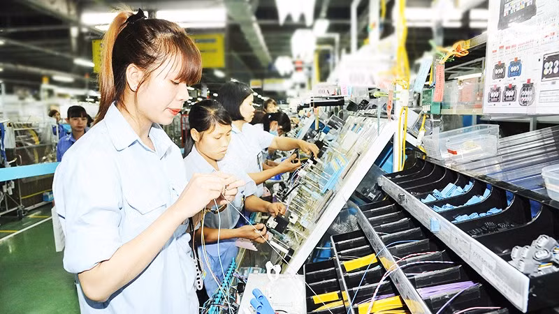 Công ty TNHH Hệ thống dây dẫn Sumi Việt Nam (SVWS), doanh nghiệp 100% vốn đầu tư của Nhật Bản tại KCN Đồng Văn II (Ninh Bình). Ảnh: TRẦN HẢI
