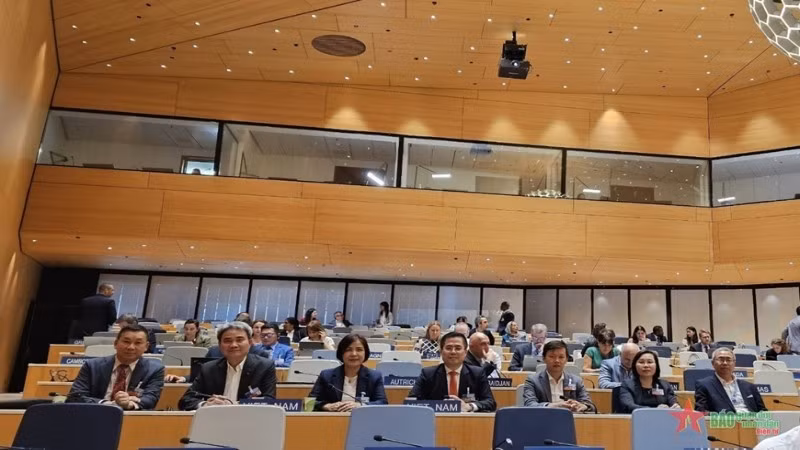 Các đại biểu của Việt Nam tham dự Đại hội đồng WIPO năm 2023.