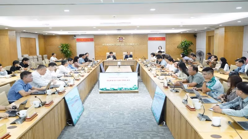 Toàn cảnh buổi họp báo của Bộ Khoa học và Công nghệ.