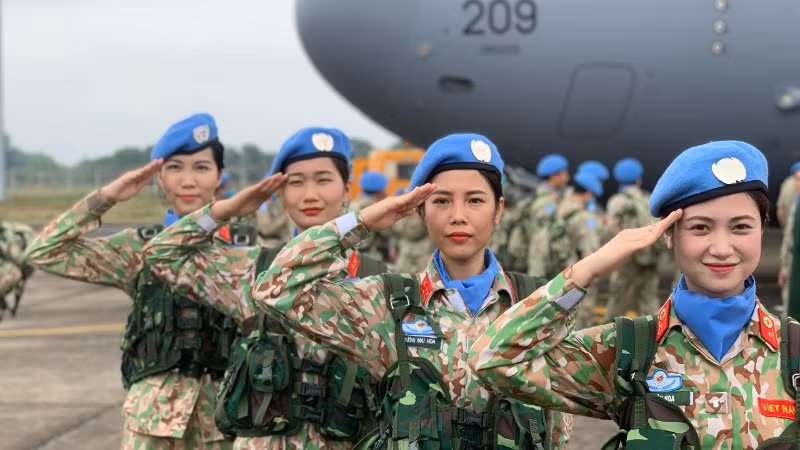 Việt Nam có tỷ lệ nữ quân nhân tham gia lực lượng gìn giữ hòa bình cao hơn tỷ lệ trung bình của Liên hợp quốc. (Ảnh: KIỀU GIANG)