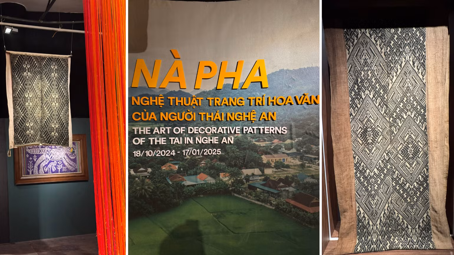 Trưng bày “Nà pha - Nghệ thuật trang trí hoa văn của Người Thái Nghệ An” diễn ra tại tòa nhà Trống đồng, Bảo tàng Dân tộc học Việt Nam, từ ngày 18/10/2024 đến ngày 17/01/2025.