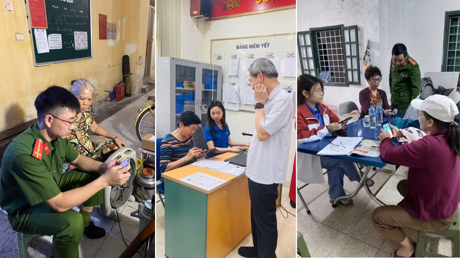 Người dân được hỗ trợ cài đặt các ứng dụng trên điện thoại.