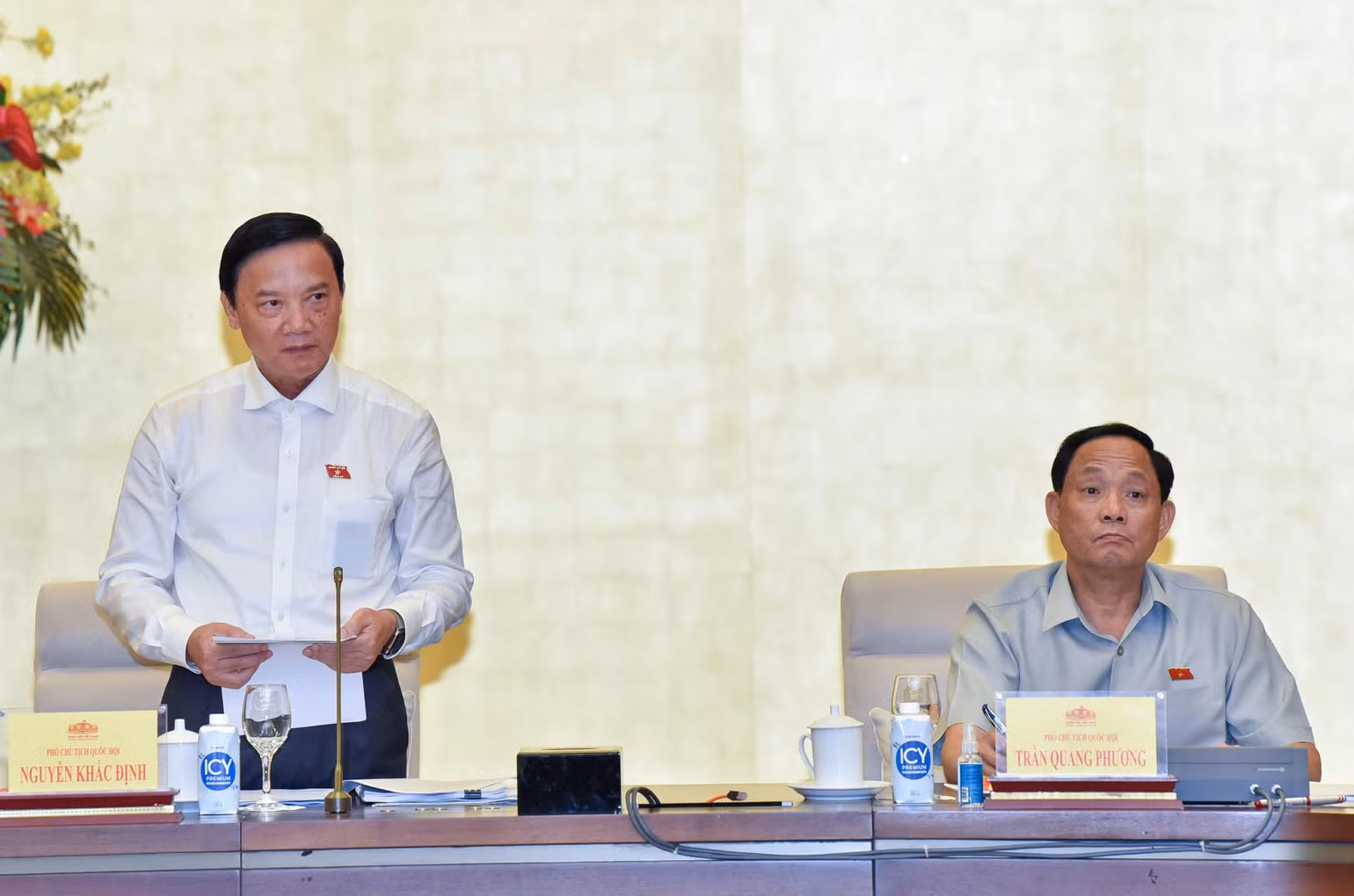 Phó Chủ tịch Quốc hội Nguyễn Khắc Định phát biểu tại cuộc họp. (Ảnh: Duy Linh) Phó Chủ tịch Quốc hội Nguyễn Khắc Định phát biểu tại cuộc họp. (Ảnh: Duy Linh)