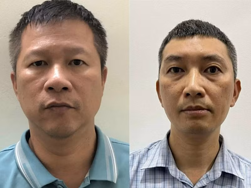 Từ trái qua, các bị can: Khải, Đoàn. (Ảnh: Bộ Công an).