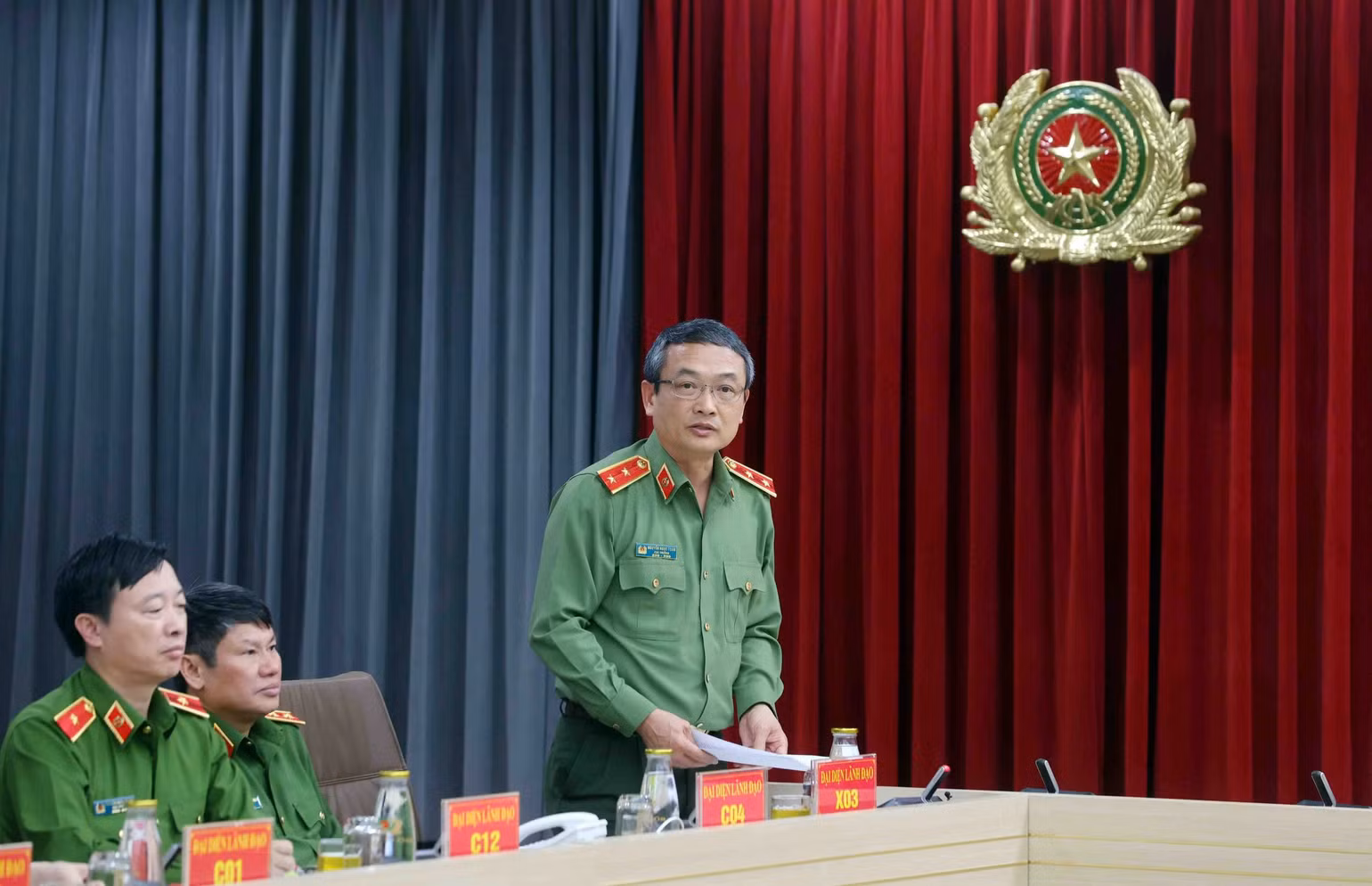 Trung tướng Nguyễn Ngọc Toàn phát biểu tại họp báo. Trung tướng Nguyễn Ngọc Toàn phát biểu tại họp báo.