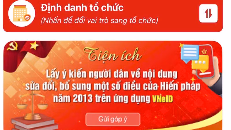 Tiện ích mới của ứng dụng VNeID. Tiện ích mới của ứng dụng VNeID.